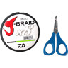 Шнур DAIWA J-Braid X8E-W/SC 0,18мм 300м chartreuse + ножницы 40002965
